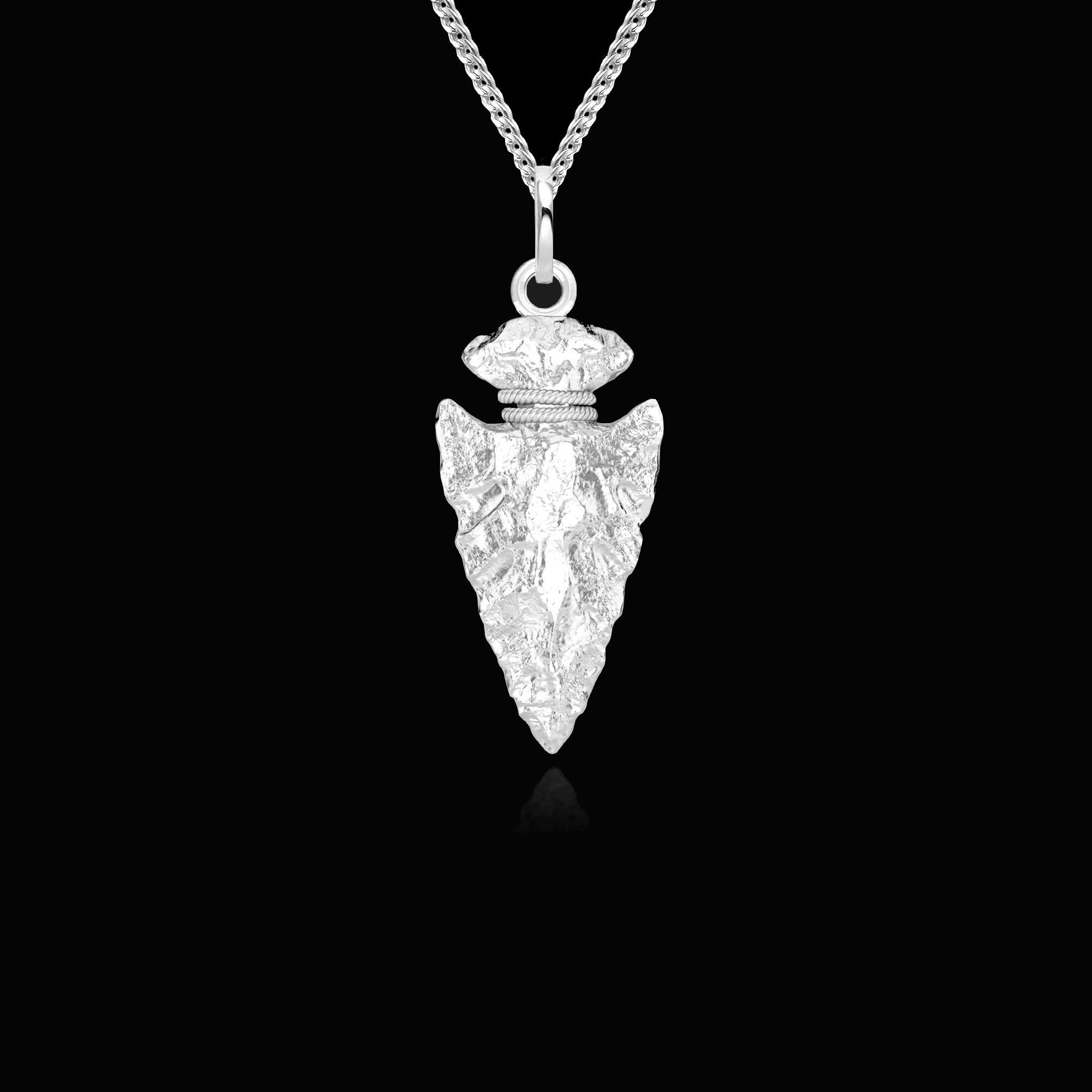 Silver Arrowhead Pendant Arrowhead Necklace Arrow Pendant - Etsy