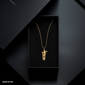 14k Solid Gold Hanuman Necklace Gold Hanuman Pendant image 3