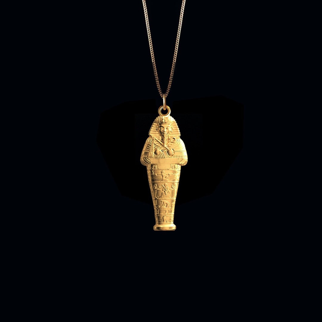 Gold Pharaoh Pendant 14k Solid Gold Pharaoh Necklace King Etsy