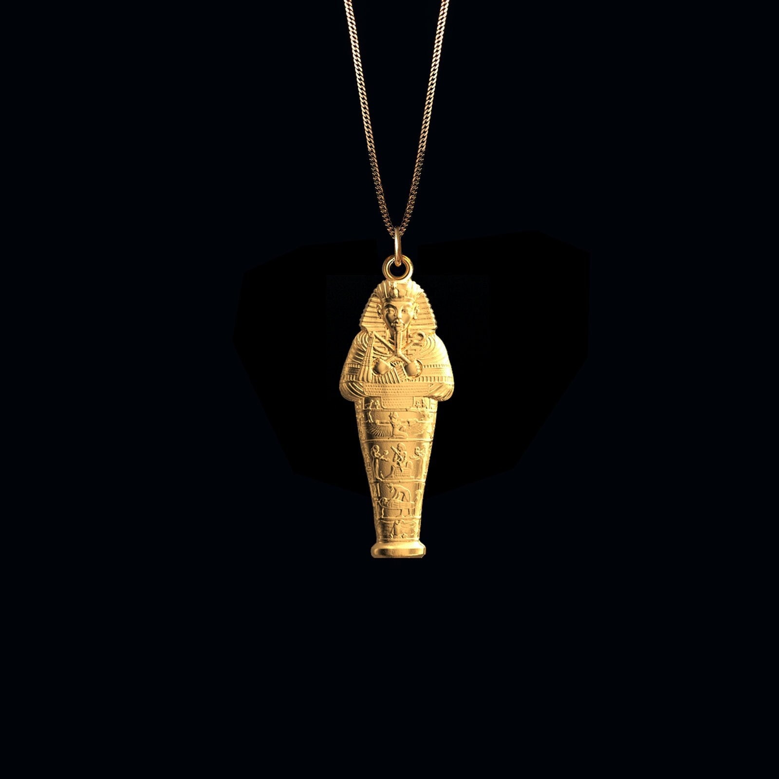 Trendy Shiny Egyptian Pharaoh Pendant Necklace With Chunky Chain Decorative Necklace  Fashion Jewelry For Men - Temu Germany