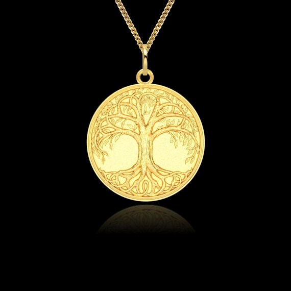 Tree of Life Pendant 14k Solid Gold Tree of Life Necklace Etsy