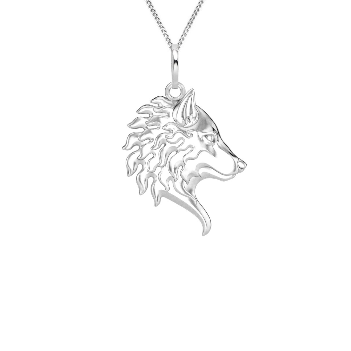 solid gold wolf pendant