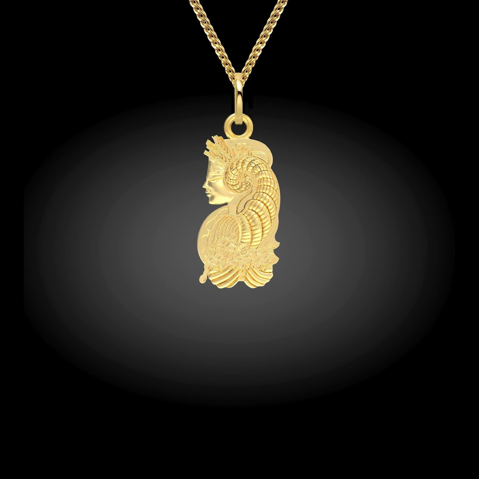 MINI Lady Fortuna Pendant 18K Solid Gold Swiss Lady Fortuna Etsy