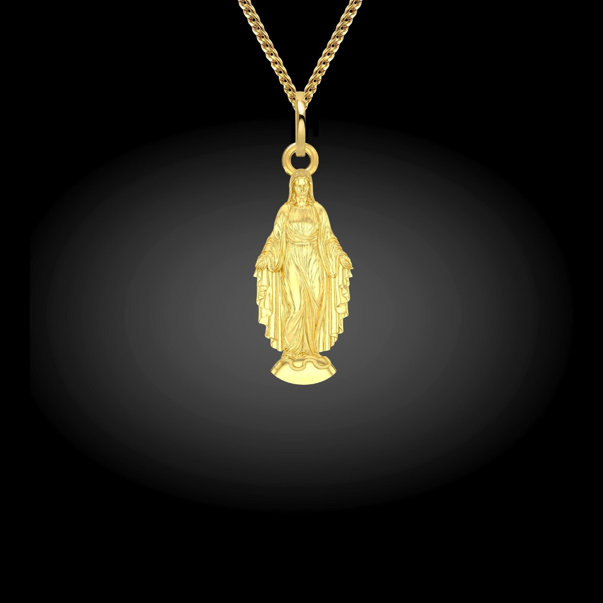 14K Two Tone Gold Devil Charm Pendant with 0.9mm Wheat Chain Necklace