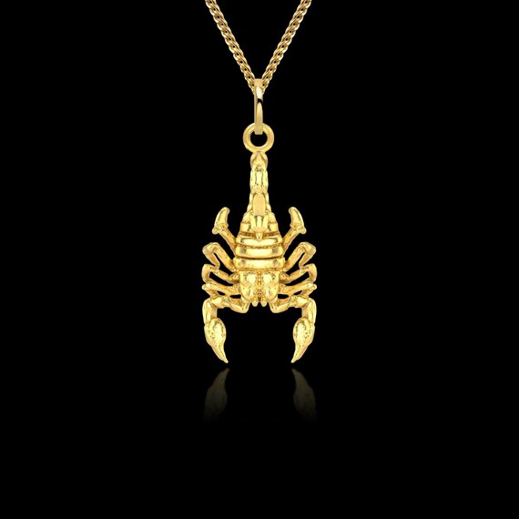 Gold Scorpion Pendant 14k Solid Gold 