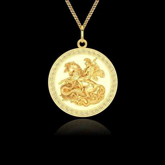 Gold St George Pendant Saint George 