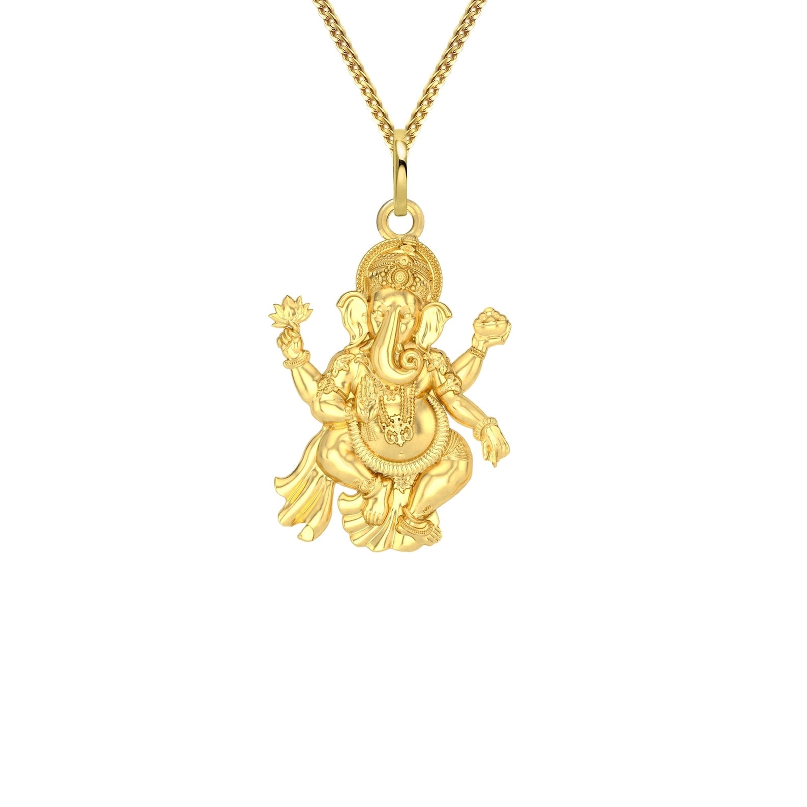 Gold Ganesh Pendant 14k Solid Gold Ganesh Pendant Ganesha Etsy