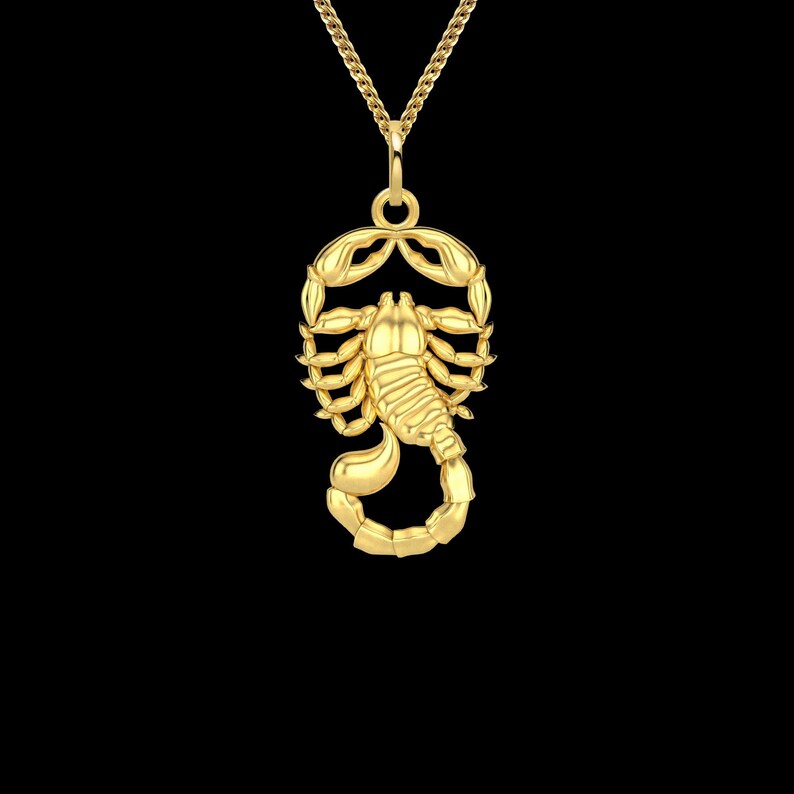 Gold Scorpion Pendant 14k Solid Gold 