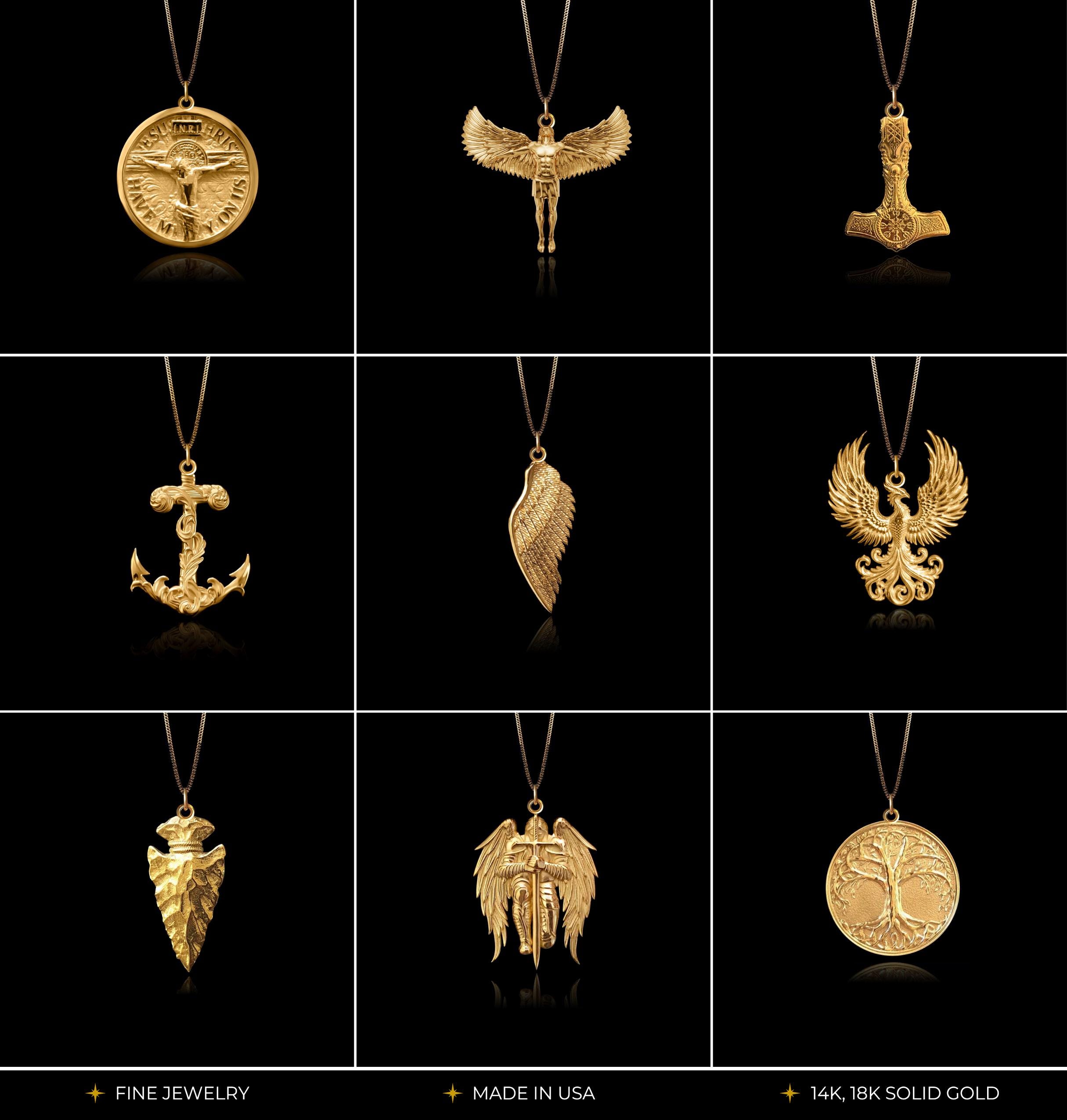 MINI Fleur De Lis Pendant 2 (24.5 Mm) - Solid Gold Fleur De
