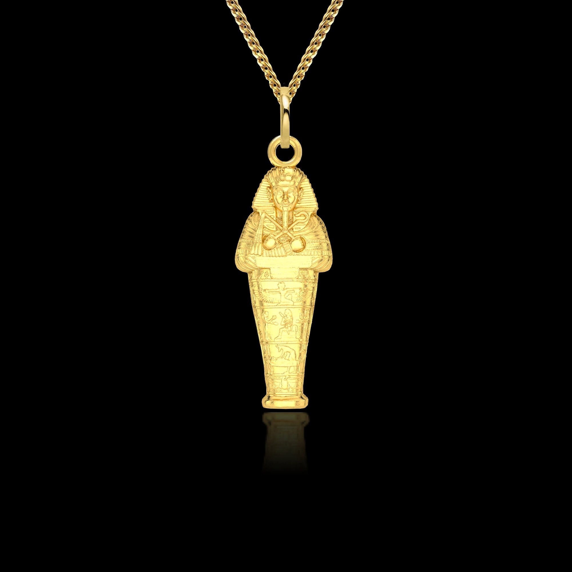 Gold Pharaoh Pendant 14k Solid Gold Pharaoh Necklace King Etsy