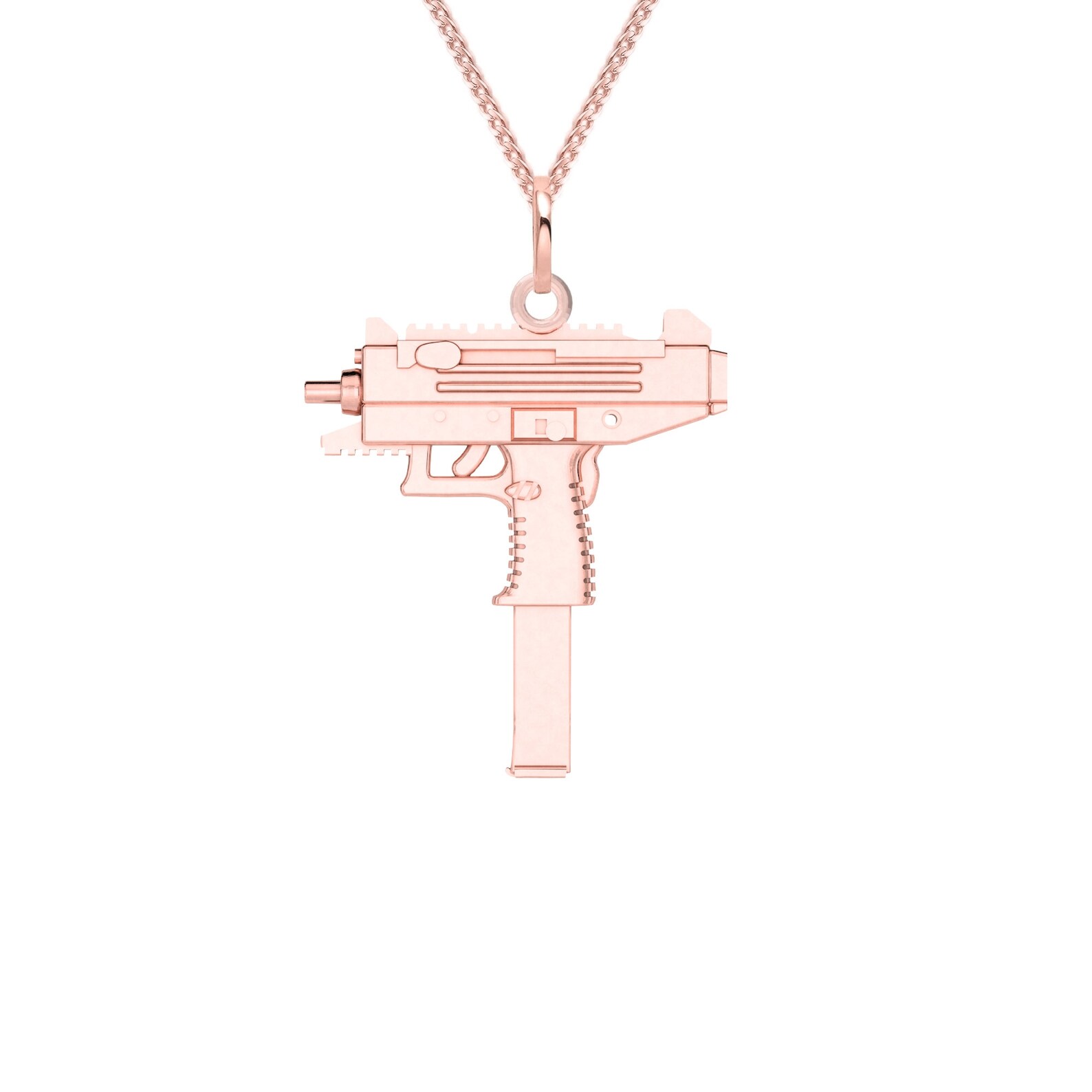 Uzi Pendant 18K Solid Gold Uzi Necklace Gun Necklace for | Etsy