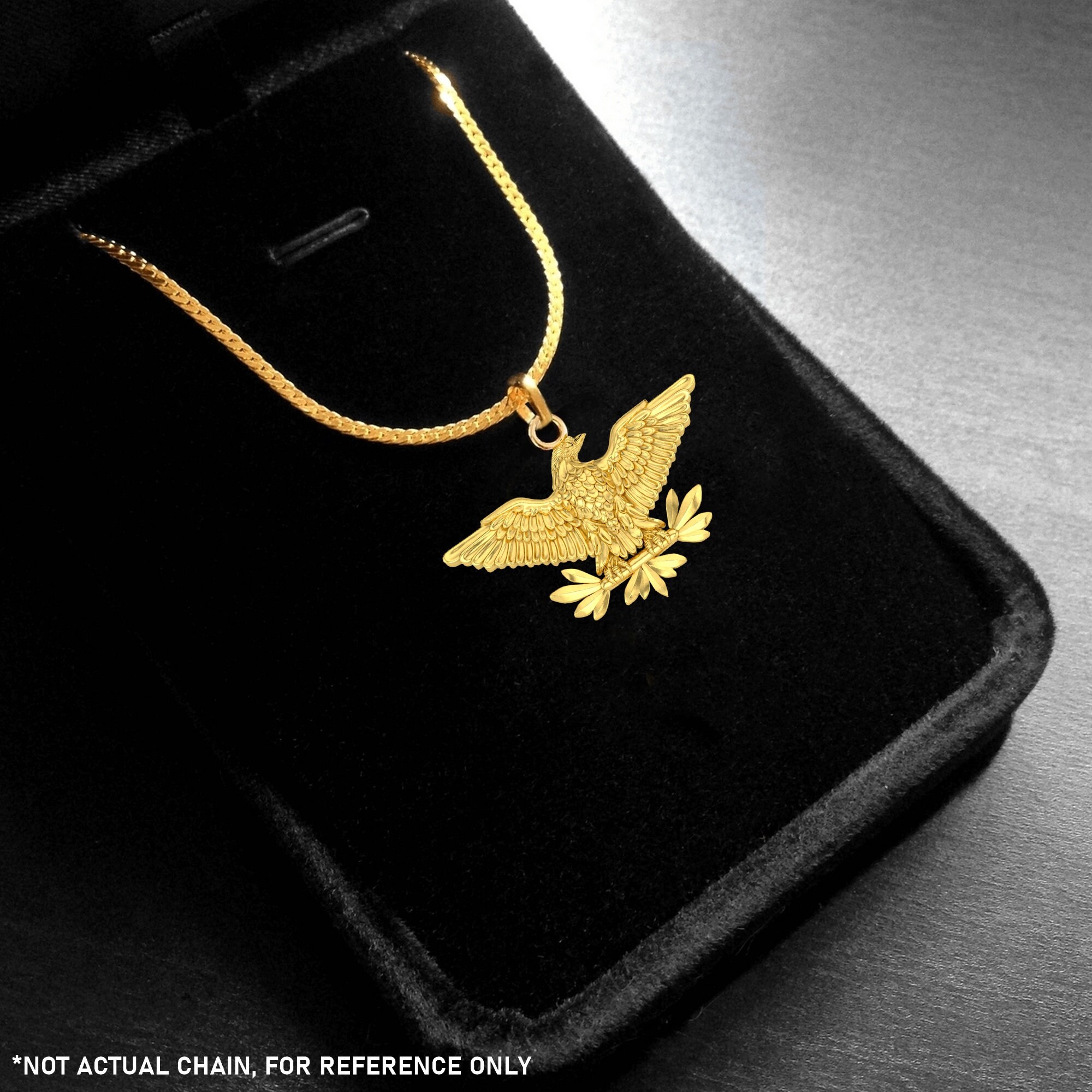 Gold Eagle Pendant 14k Solid Gold Eagle Necklace Etsy