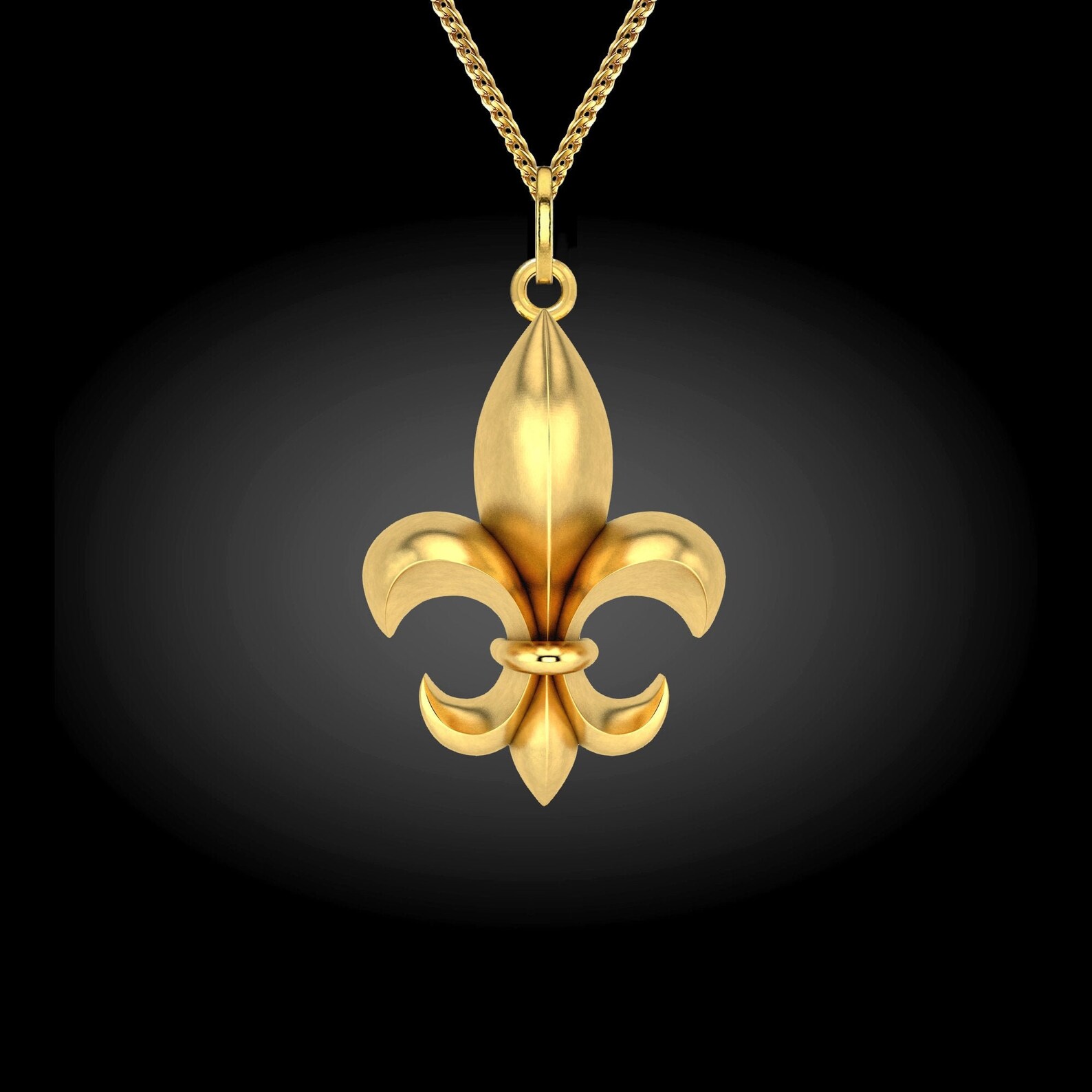 Fleur de Lis Pendant 14K 18K Solid Gold Fleur de Lis Etsy