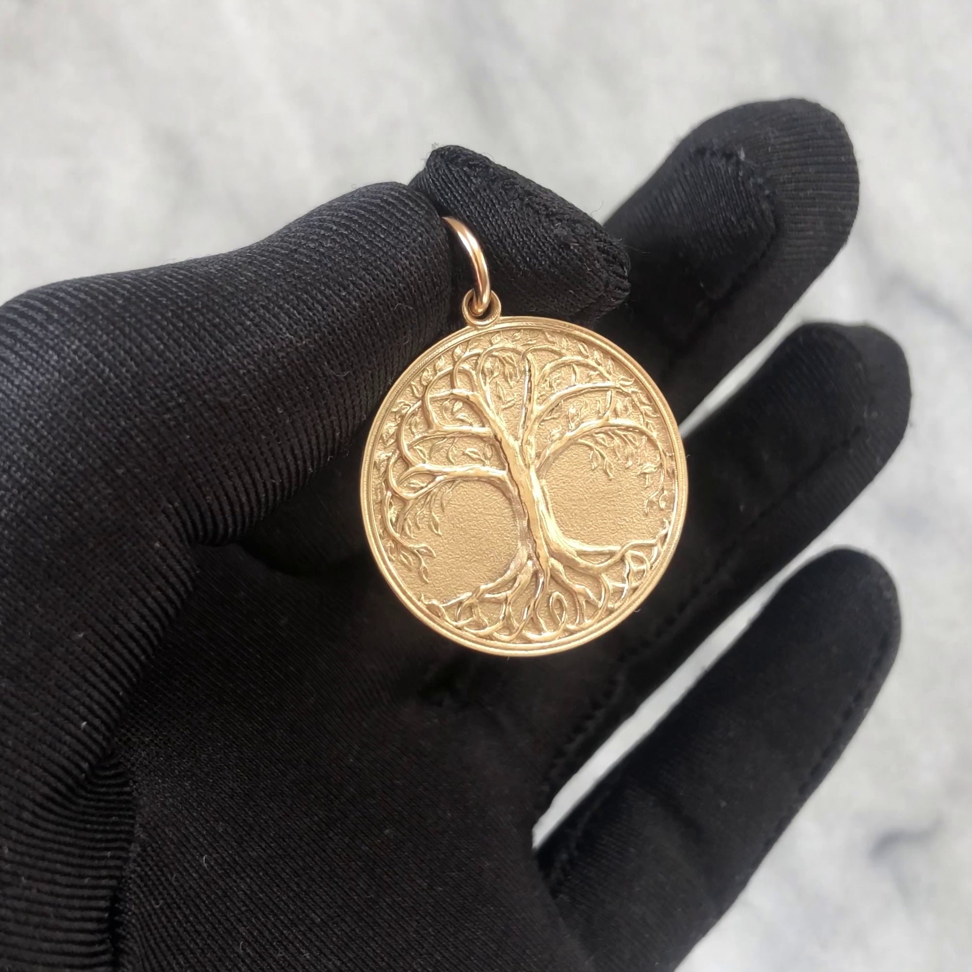 Tree of Life Pendant 18K Solid Gold Tree of Life Necklace Etsy