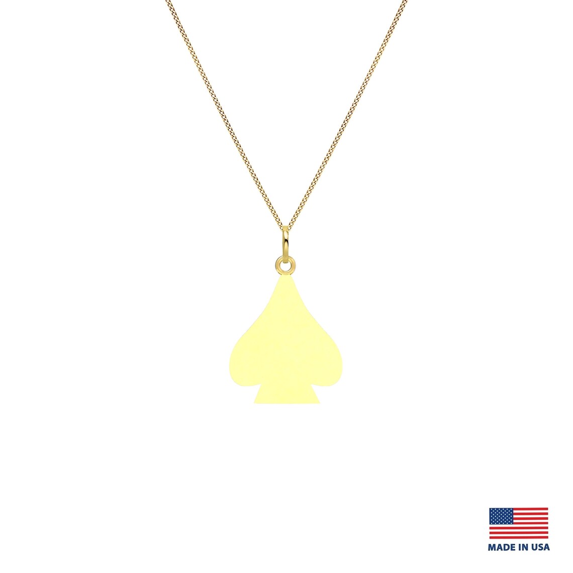 Ace of Spades Pendant 18K Solid Gold Ace of Spades Necklace Etsy