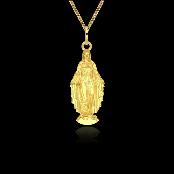 Virgin Mary Necklace Gold Virgin Mary 