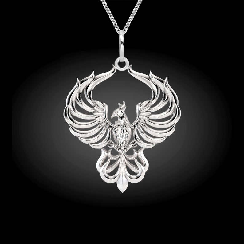 Silver Phoenix Pendant Phoenix Pendant Greek Mythology Etsy