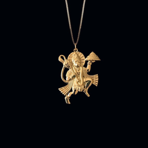 Gold pendant on sale hanuman designs