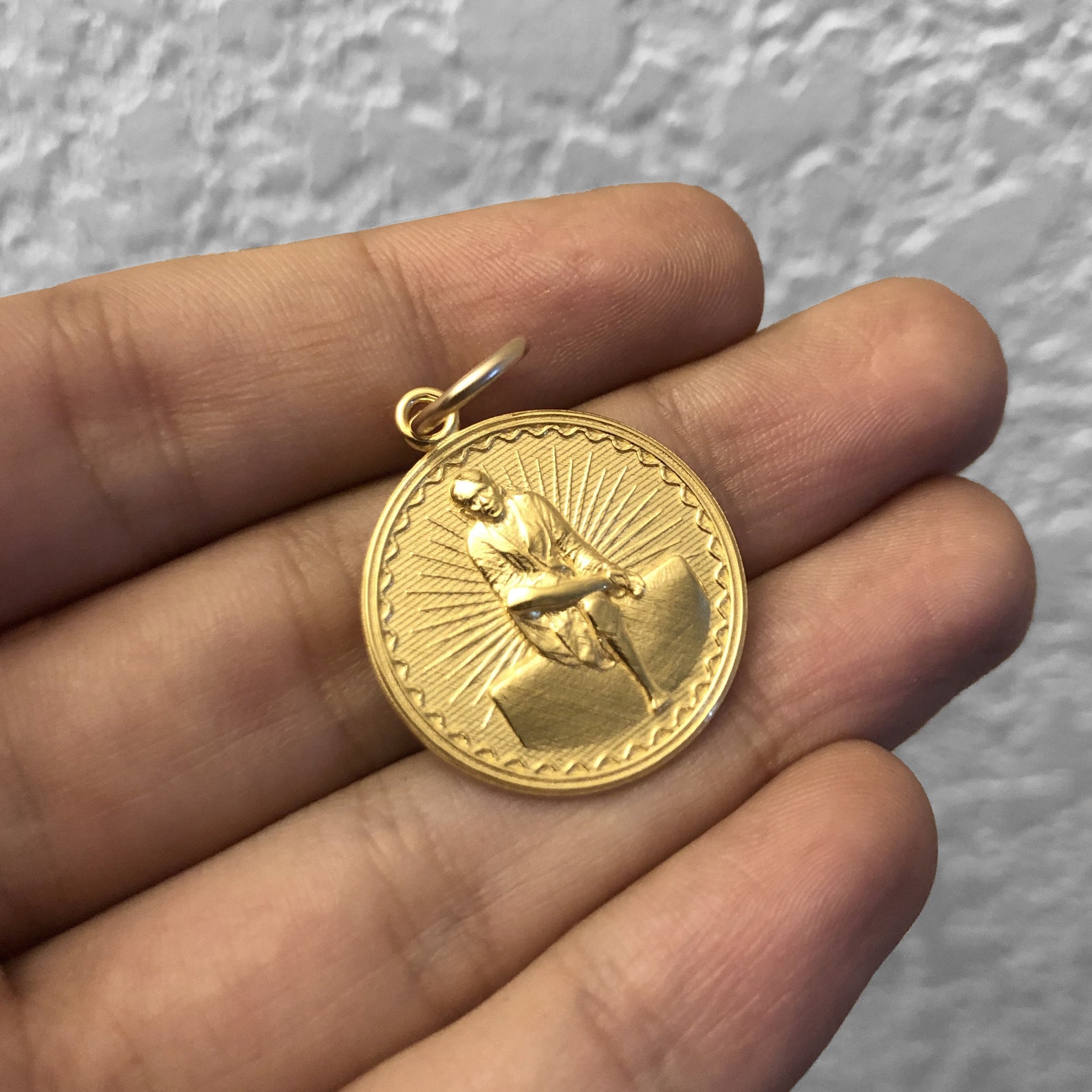 Gold Sai Baba Necklace 14k Solid Gold Sai Baba Pendant Sai Etsy