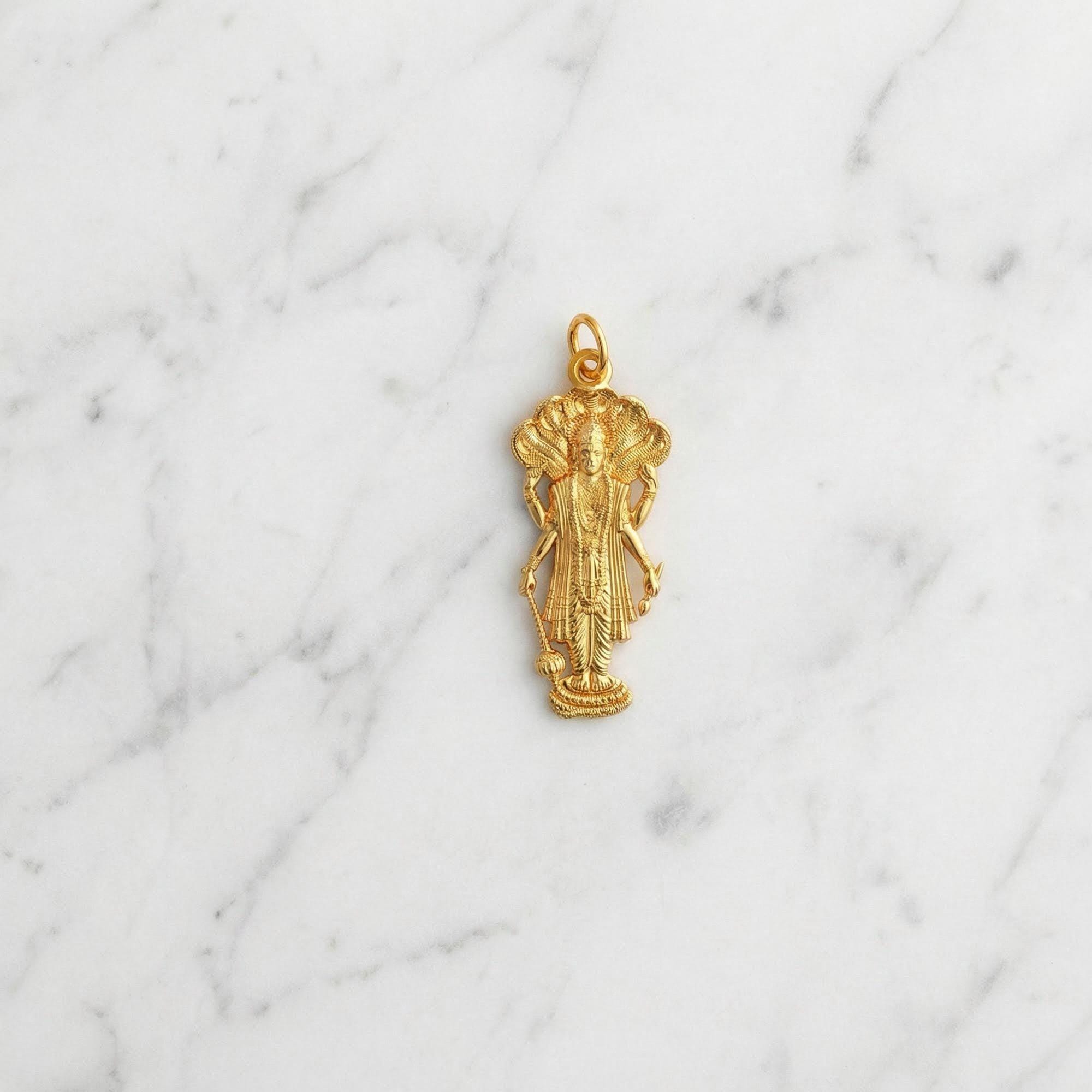 Gold Vishnu Pendant - Hindu Jewelry, Symbol of Preservation \u0026 Cosmic Order  | Made in USA - Etsy, image size:2000x2000
