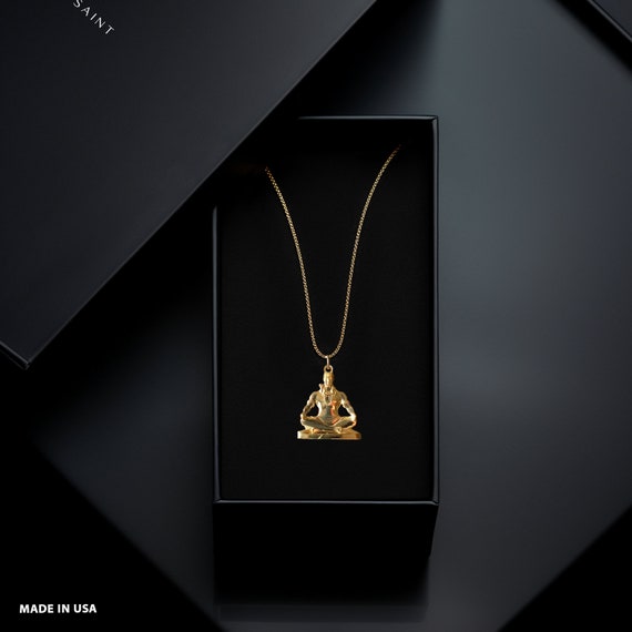 Gold Shiva Pendant 14k Solid Gold Shiva Necklace Om Necklace