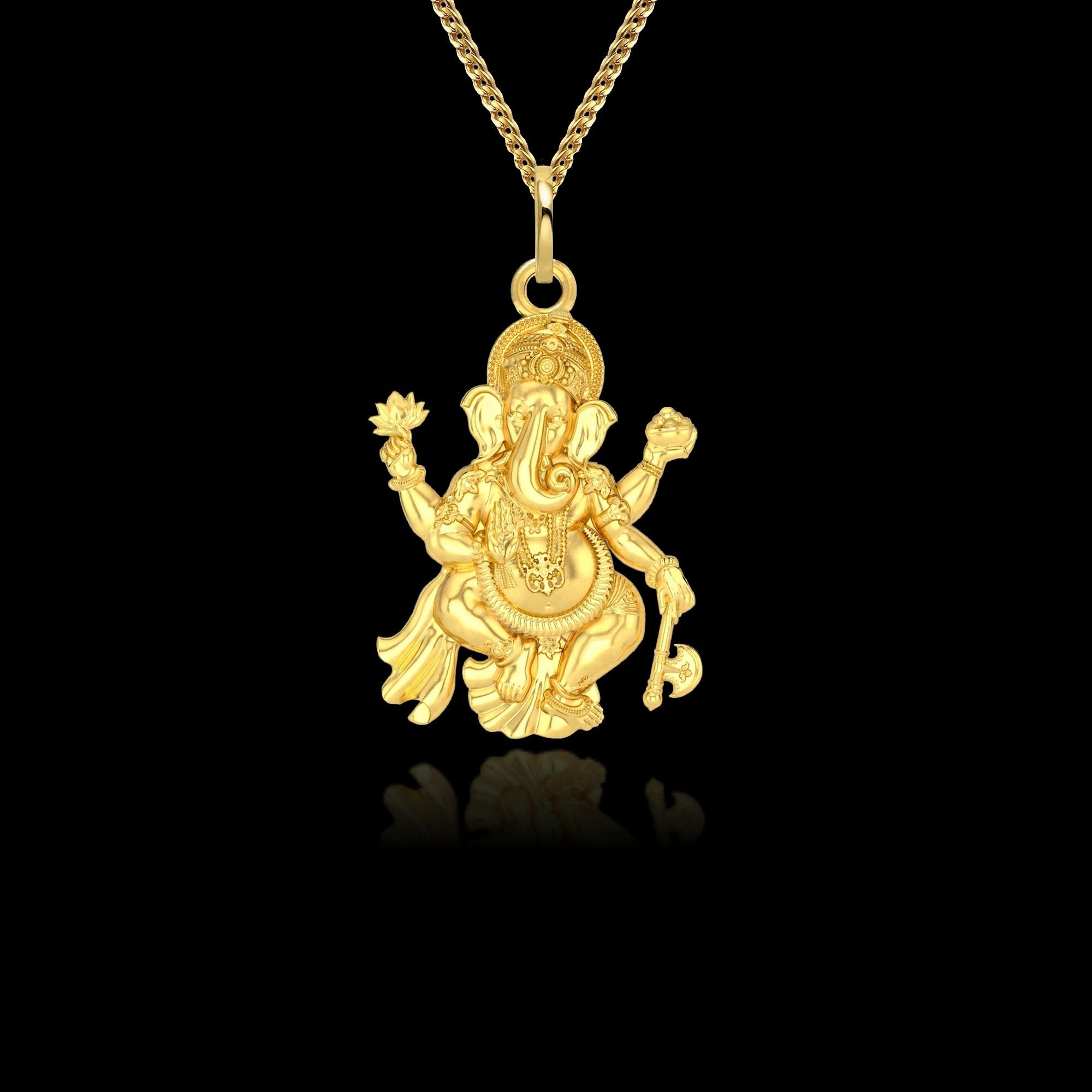 Gold Ganesh Pendant - Etsy