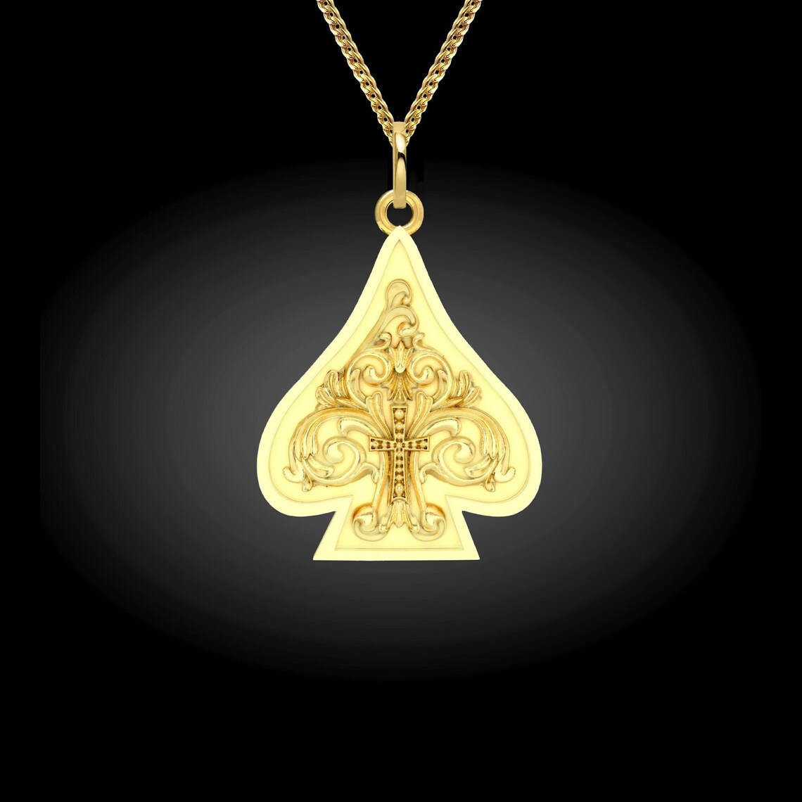 Ace of Spades Pendant Ace of Spades Necklace Ace of Spades Etsy