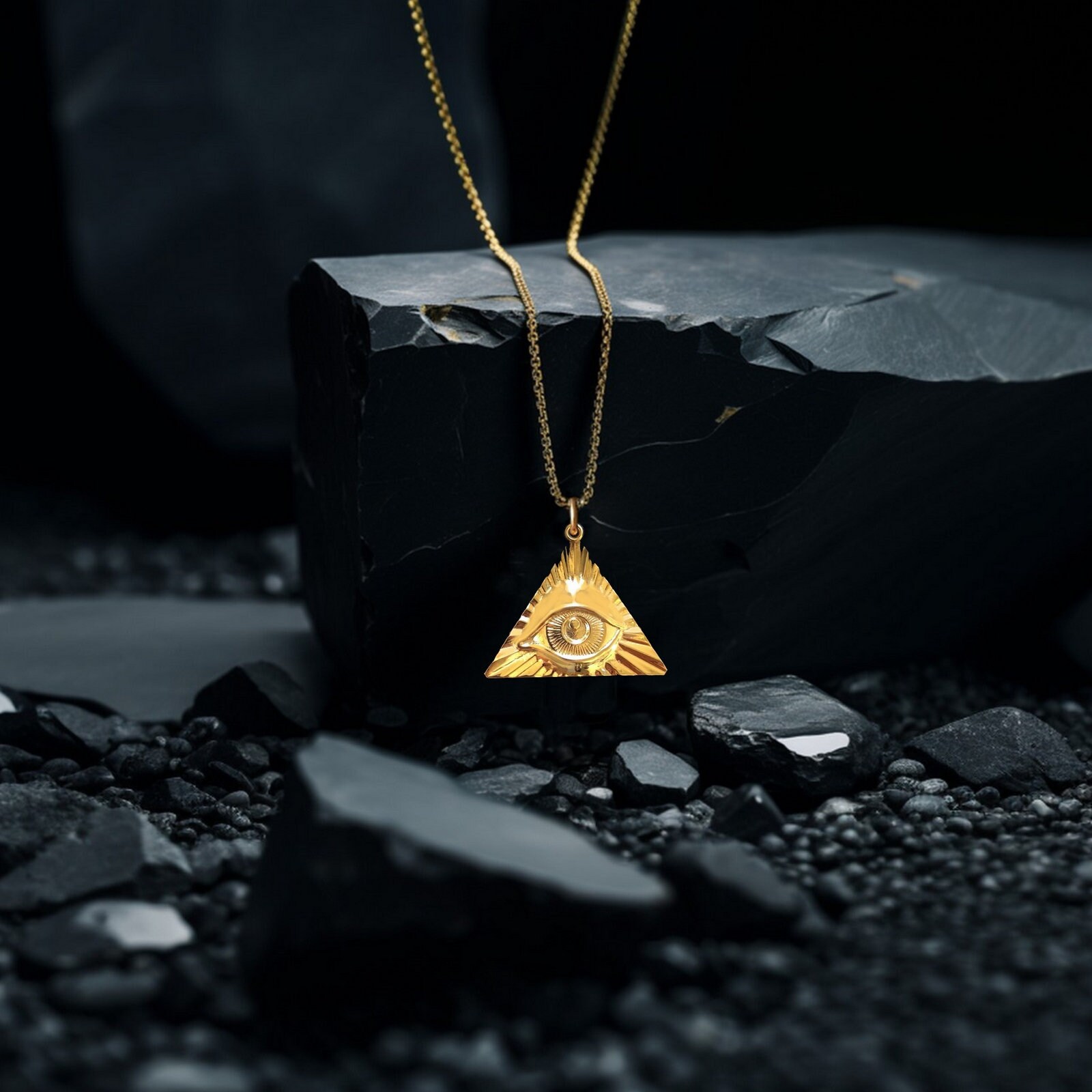 Gold Illuminati Pendant 14k Solid Gold Illuminati Necklace