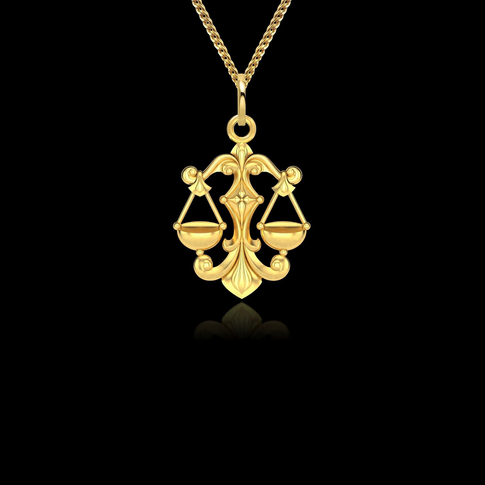 MINI Libra Necklace 23mm 14k Solid Gold 
