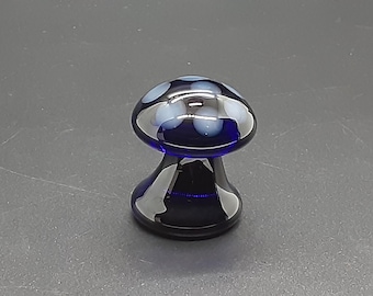 Hand Made Glass Mushroom - Cobalt Blue