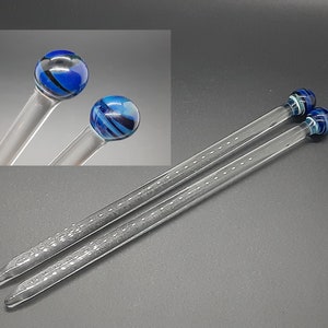 Glass Hair Stick Pair - 6/1/2&quot; x 7mm - Hand Made
