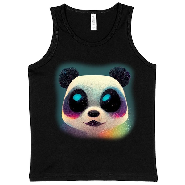 Cartoon Panda Kids' Jersey Tank - Panda Sleeveless T-Shirt - Graphic Kids' Tank Top