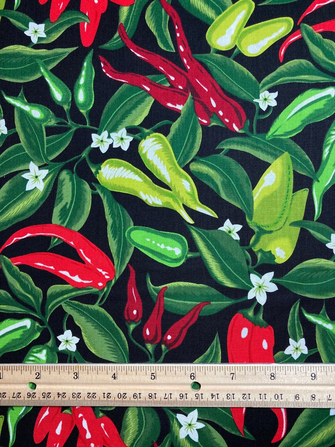 Hot Pepper Fabric Cotton Spicy Chili Kona Prints Jalapeño Etsy