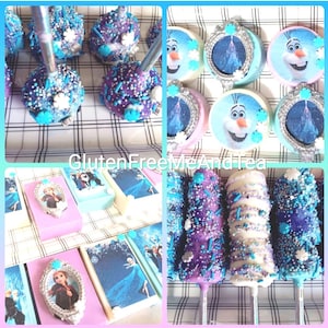 84 PC Gluten Free Frozen Princess Cakepops Pretzels Chocolate Covered Oreos Marshmallows Birthday Package