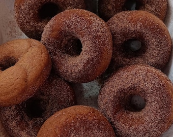 Gluten Free Baked Fall Flavors Donuts Apple Cinnamon Pumpkin Powder Sugar Streusel Maple