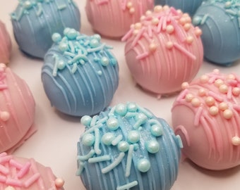 Gluten Free Gender Reveal Bon Bons Cakepops Baby Shower Boy or Girl