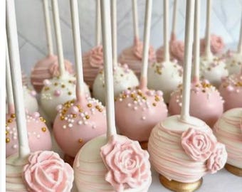 Gluten Free Rose Flowers Chocolate Cakepops Birthday Baby Shower Mother's Day Wedding