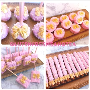60 PC Gluten Free Pink Princess Party Treats: Cake Pops, Oreos, Pretzels