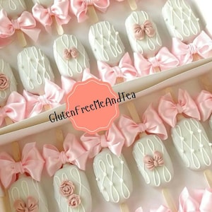 Gluten Free Pink Roses Bows Cakesicles Cream Baby Shower Birthday Anniversary Gift