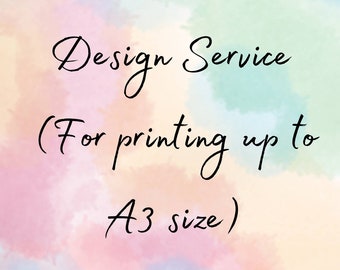 Design service for card printing up to A3 size.