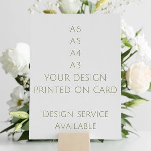 Printing Service on card. A6, A5, A4, A3.