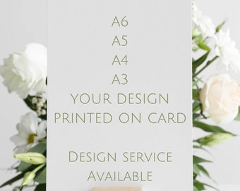 Printing Service on card. A6, A5, A4, A3.