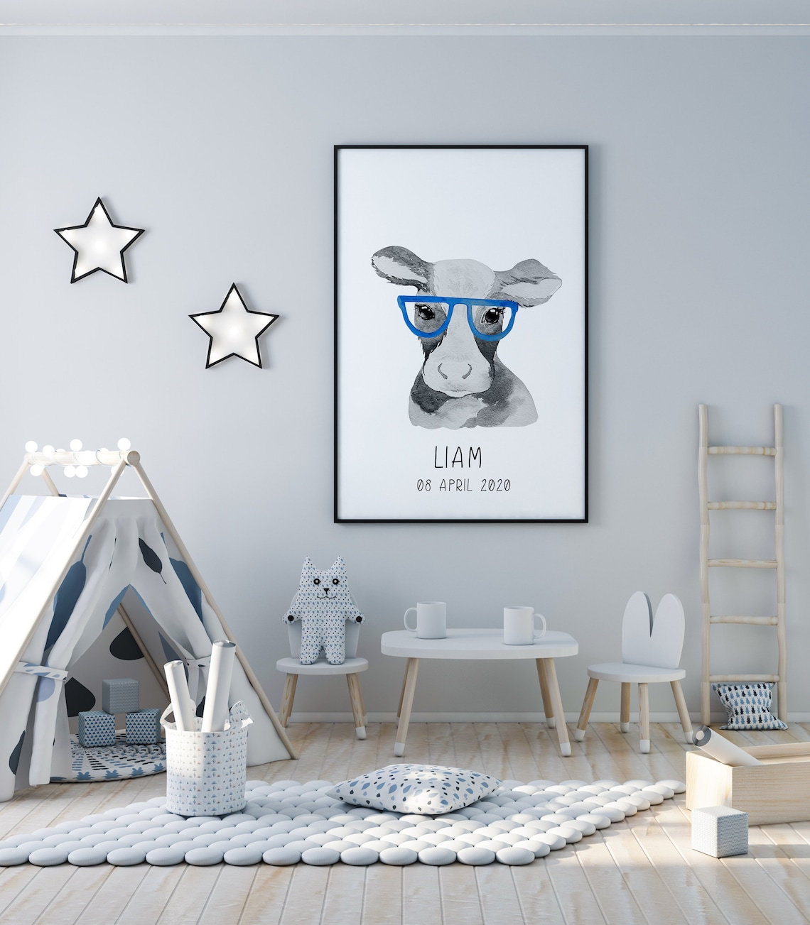 Cow Nursery Decor, Farm Nursery Decor, Farm Nursery Print, Baby Animals