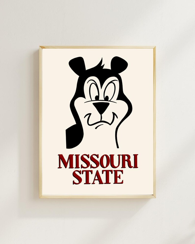 Grumpy State MSU Cartoon Bear Poster (digital Print 11
