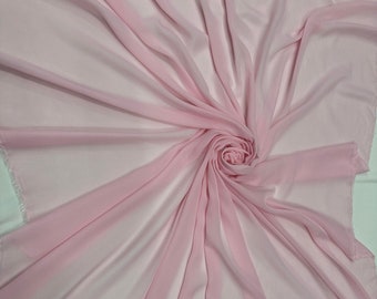 Baby Pink Chiffon Fabric: Sheer Lightweight Polyester, 58/60" Wide