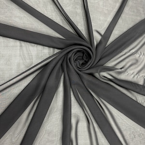 Black Chiffon, 58/60&quot;, High Multi Chiffon, sheer light weight fabric, Sold By The Yard