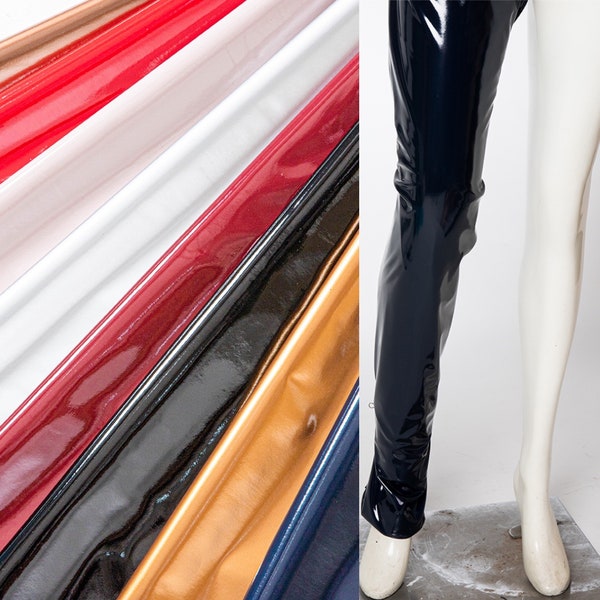 8 FARBEN-Glanz Vinyl Stretch, PVC, Latex, 4-Wege-Stretch, 145 cm,Cosplay, Kostüm, Hosen, Taschen, Schuhe, Accessoires,