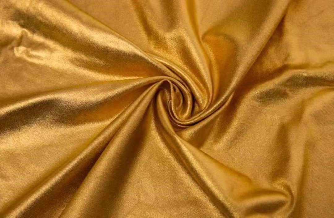 Gold Metallic Lame Fabric, 4way Stretch Foil Fabric, 59, 6 COLORS