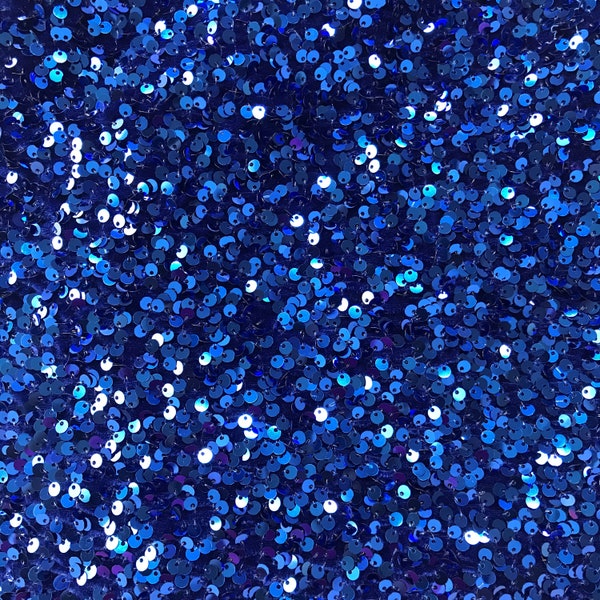 Royal Blue Velvet Stretch with All Over Sequins Embroidery, 54" Sold by the yard, Dress, Party Wear, Prom, Dance, Wedding, Décor,