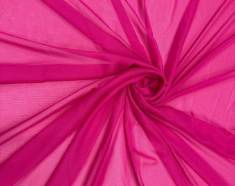 Fuchsia Chiffon, sheer light weight fabric, 60", DIY, Sewing, Clothing & Apparels, Drapery,